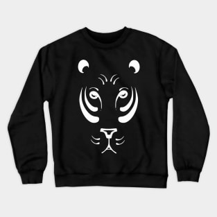 Black and white tiger silhouette. Wild animal world in white lines. Crewneck Sweatshirt